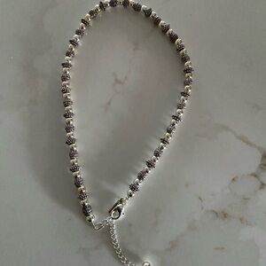 Napier BALL Necklace SILVER Tone Beaded Textured Statement 18 in very heavy nice